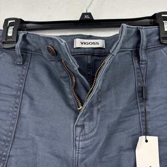 Vigoss Marley Jean Shorts Size 33 Grayish Blue Mid Rise Cut Off Stretch Denim - Picture 2 of 13